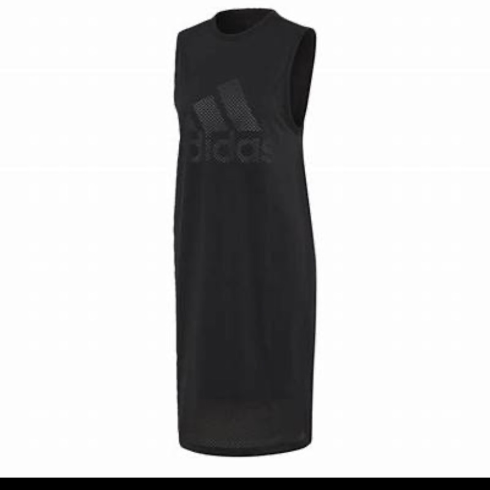 NEW- Adidas Black Logo Tank Mesh Sid Dress